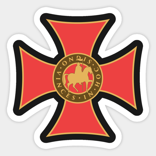 In Hoc Signo Vinces | Knights Templar Crusader Seal Sticker by MeatMan